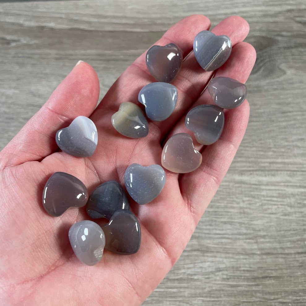Gemstone Hearts in Assorted Stones & Sizes – Carved Crystal Hearts