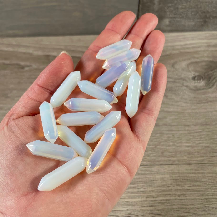 Small Gemstone Double Terminated Carved Crystal Wands