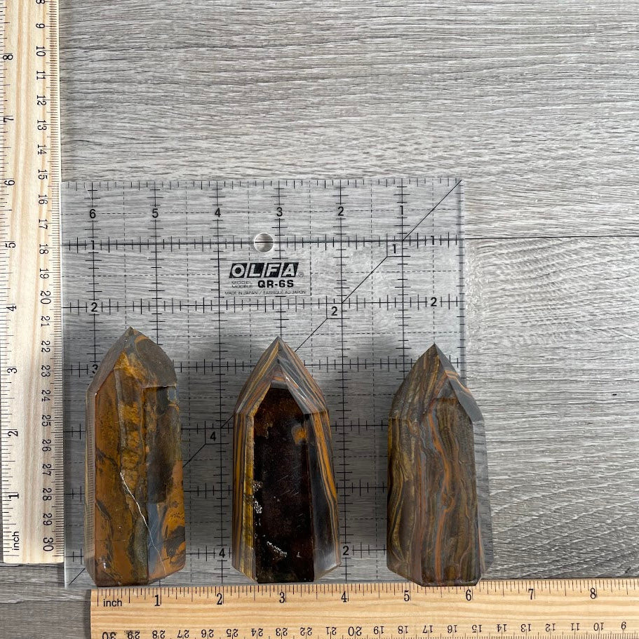 Tiger eye crystal tower - bulk