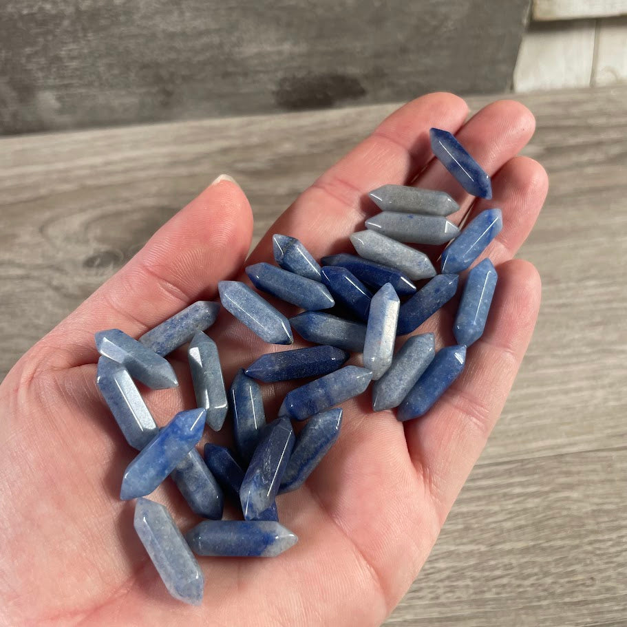 Small Gemstone Double Terminated Carved Crystal Wands