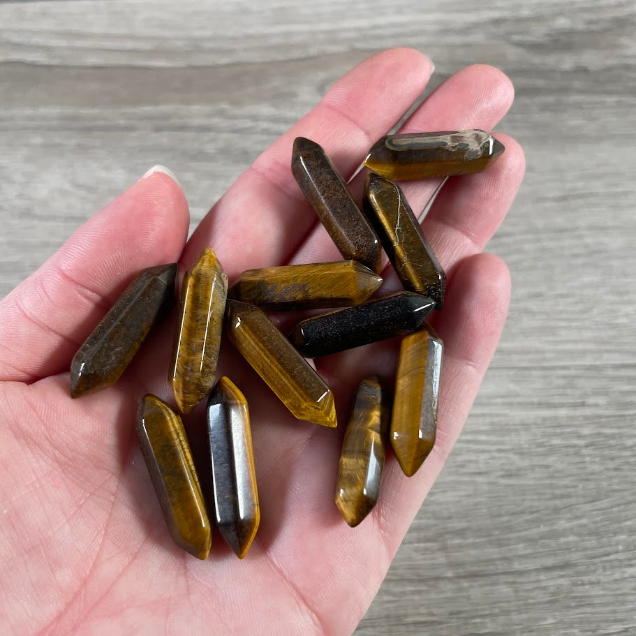 Small Gemstone Double Terminated Carved Crystal Wands