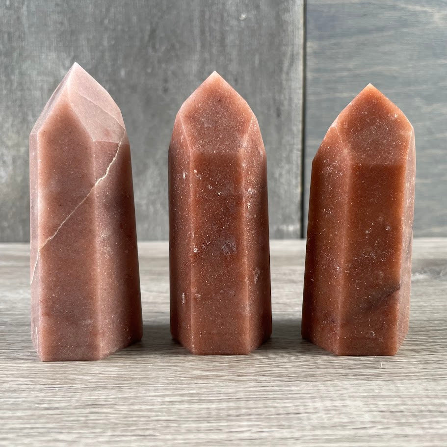Red aventurine for rock shops - obelisk