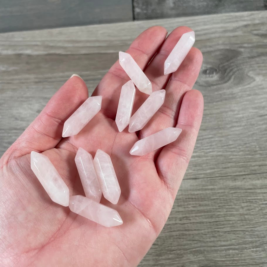 Small Gemstone Double Terminated Carved Crystal Wands