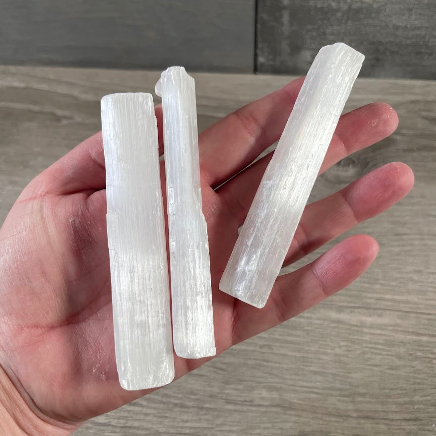 Selenite Raw Sticks, Wands & Chunks – Bulk Crystal Healing Stones