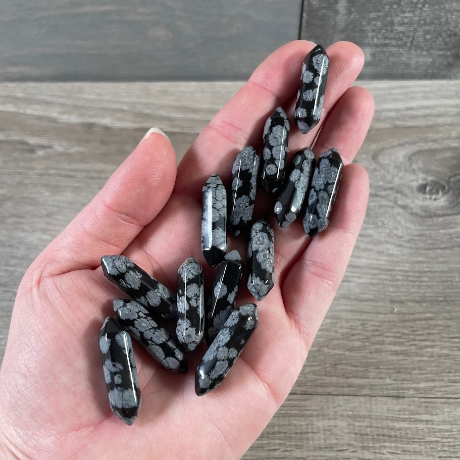 Small Gemstone Double Terminated Carved Crystal Wands