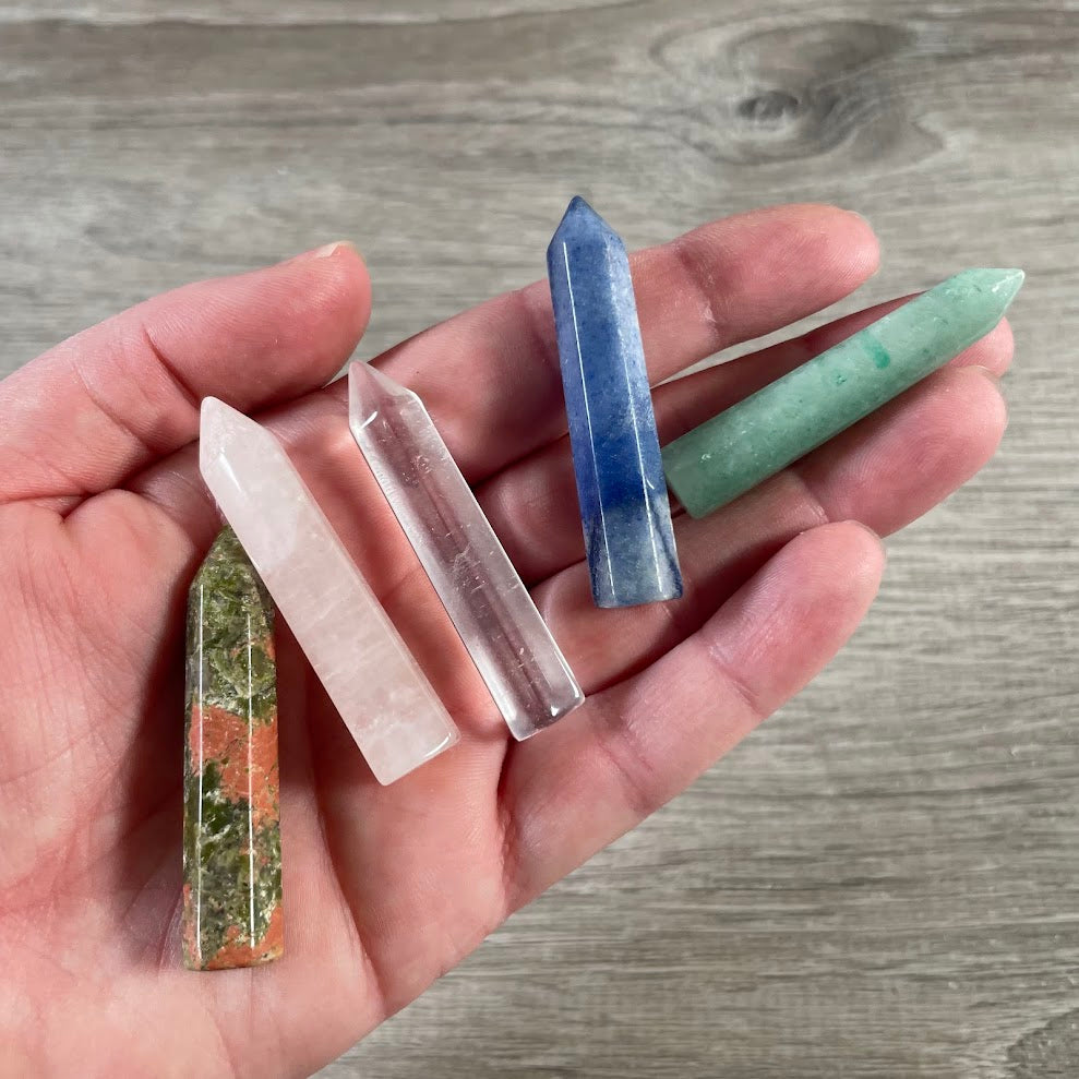 small polished crystal wands bulk set for resale
