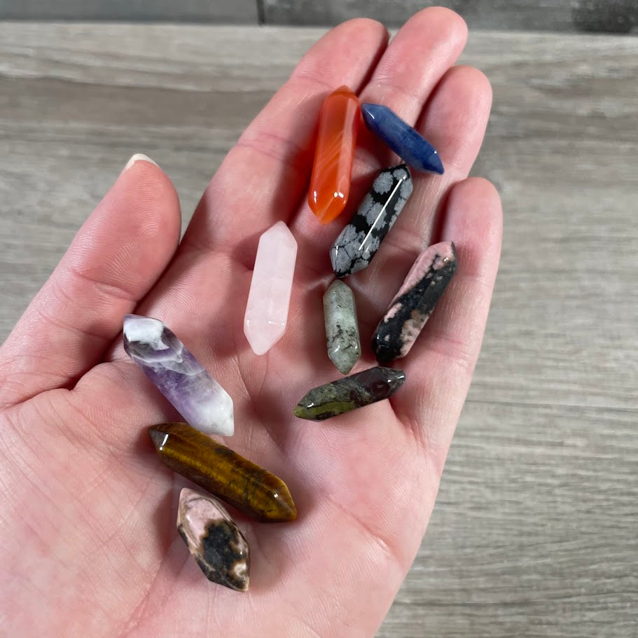 wholesale mini gemstone energy wand double terminated