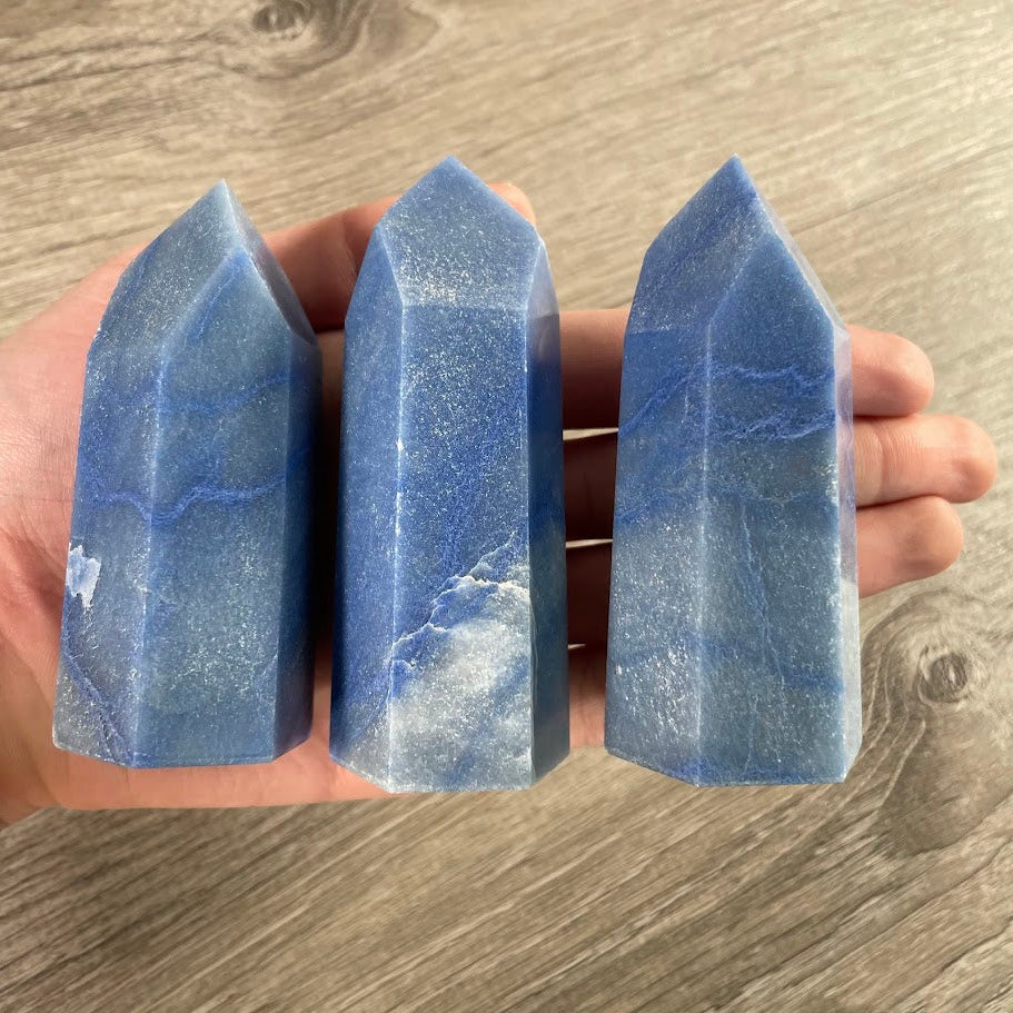 Blue quartz gift store crystal decor
