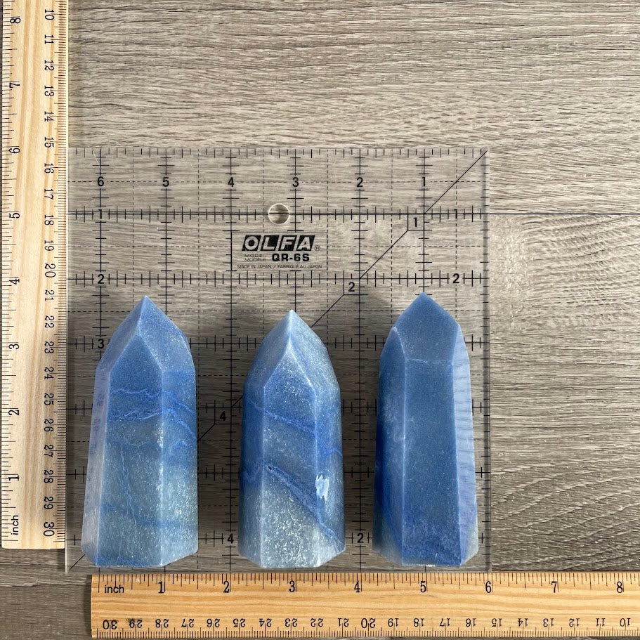 Blue quartz Brazilian gemstone obelisk bulk