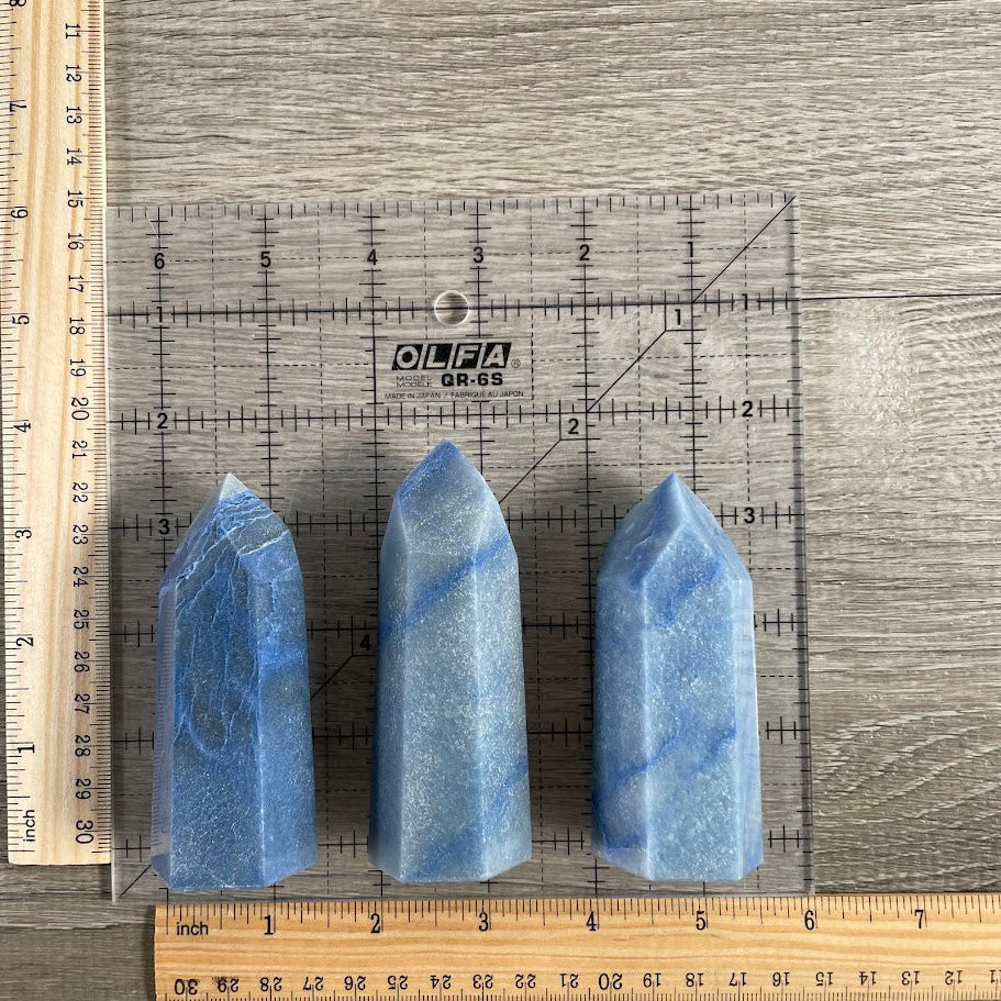 blue quartz Brazilian gemstone towers