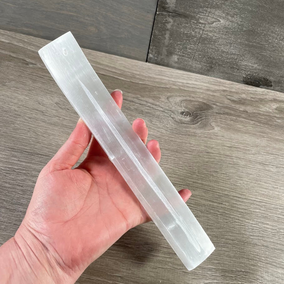 natural selenite incense stick holder for retail display