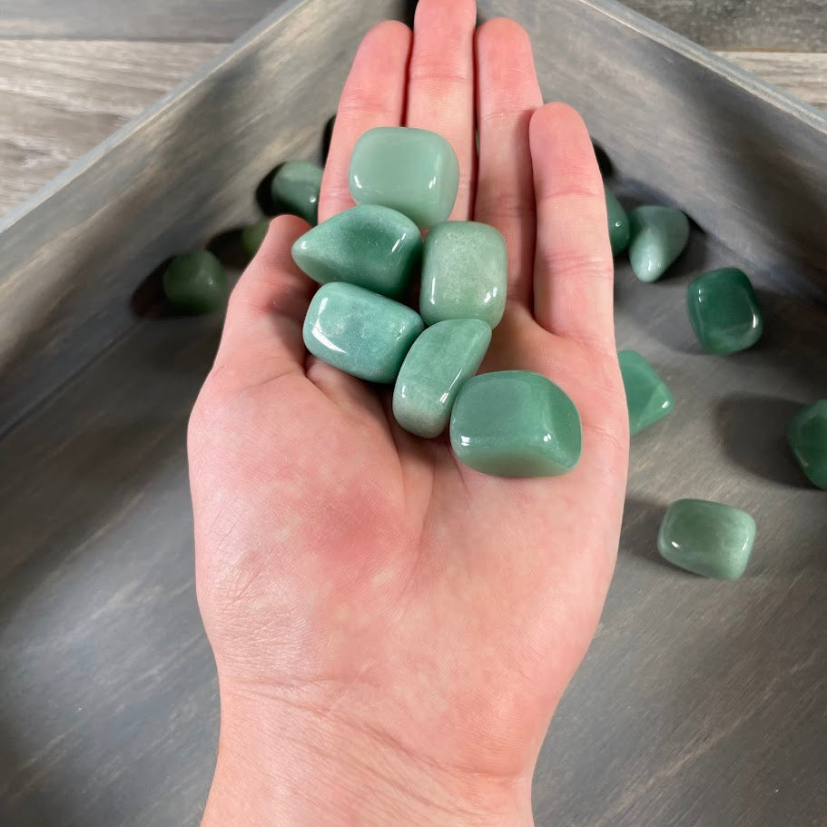 green aventurine crystals polished wholesale bulk display