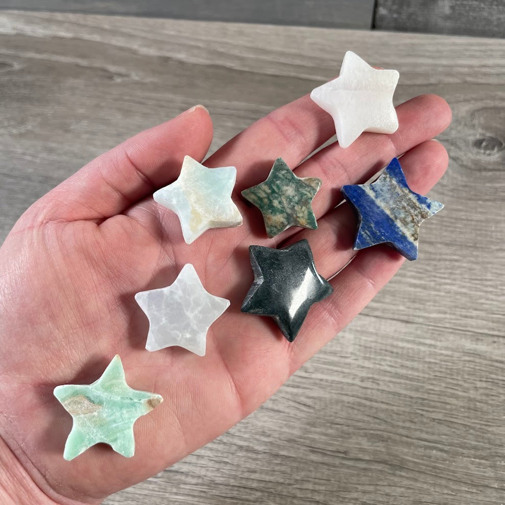 wholesale gemstone stars for gift shops and boutiques in assorted crystals