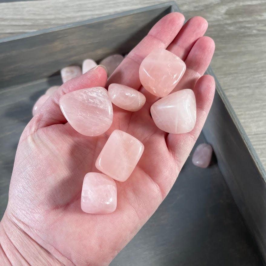 Rose quartz 1 lb tumbled stones bulk polished pink crystal stones