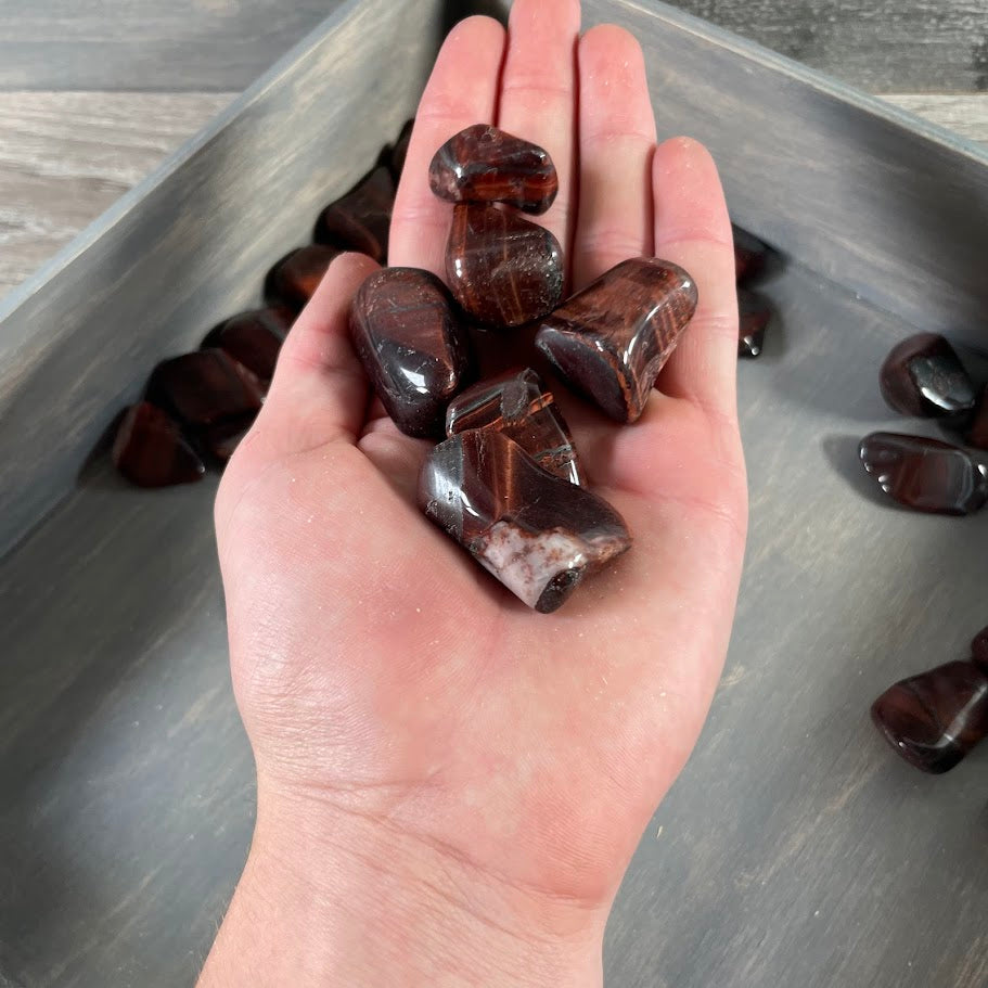 Polished Red Tiger's Eye crystals perfect for resale or metaphysical use