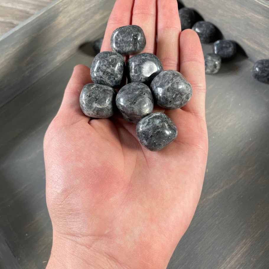 Smooth polished Larvikite crystals in bulk for crystal retailers