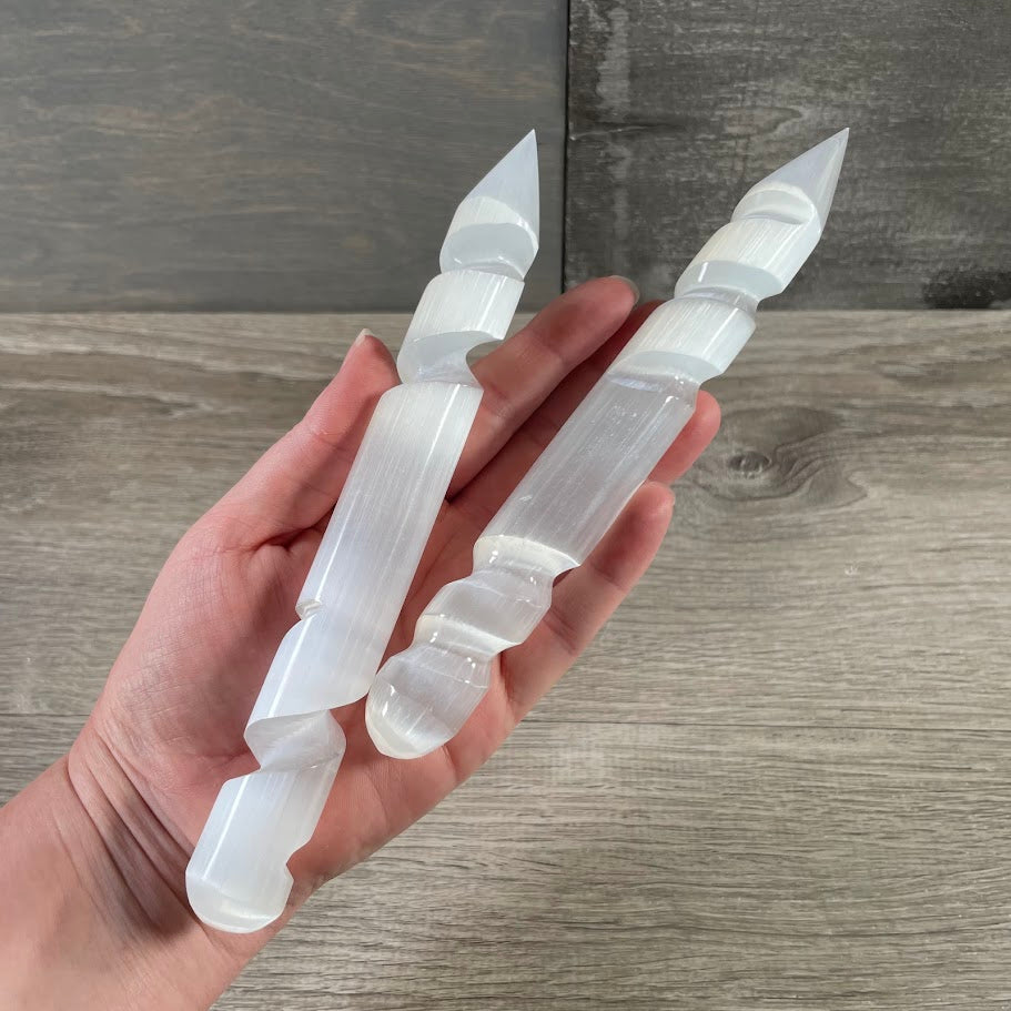 Selenite Polished Wands and Athame Blades – Assorted Styles Metaphysical Shops