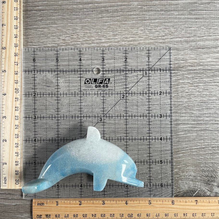 Wholesale blue Trollite dolphin crystal carving