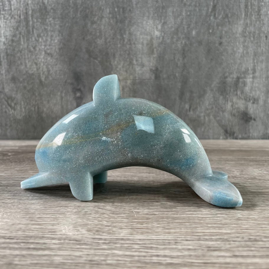 Trollite dolphin carving for gift shops and crystal retailers