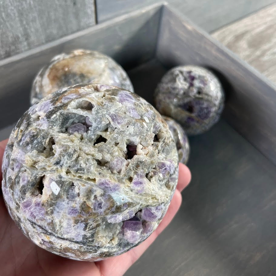 Fluorite vug spheres perfect for resellers.
