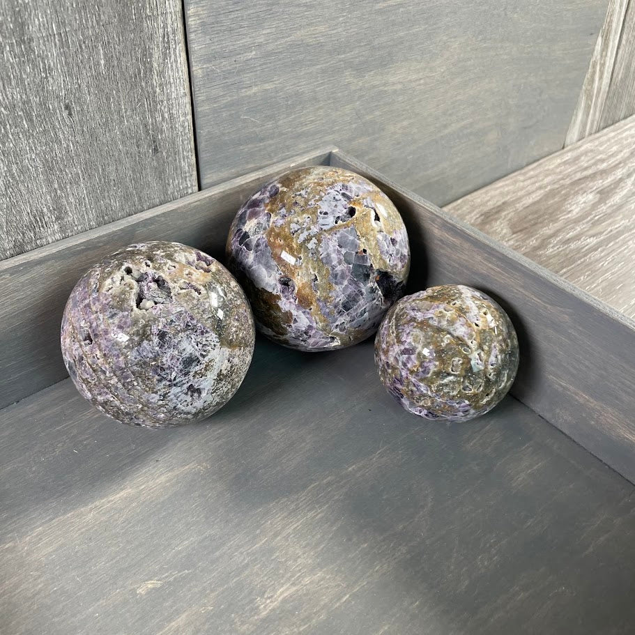 Fluorite vug spheres for home decor
