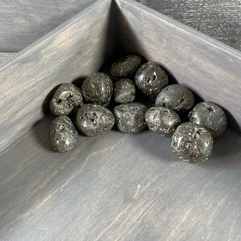 Pyrite Druzy Tumbled Stones - 1 lb Bulk Lot