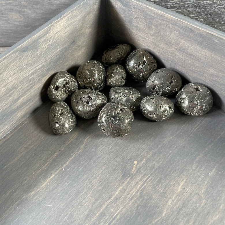 Pyrite Druzy Tumbled Stones - 1 lb Bulk Lot