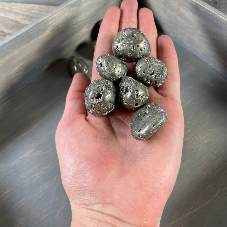 Pyrite Druzy Tumbled Stones - 1 lb Bulk Lot