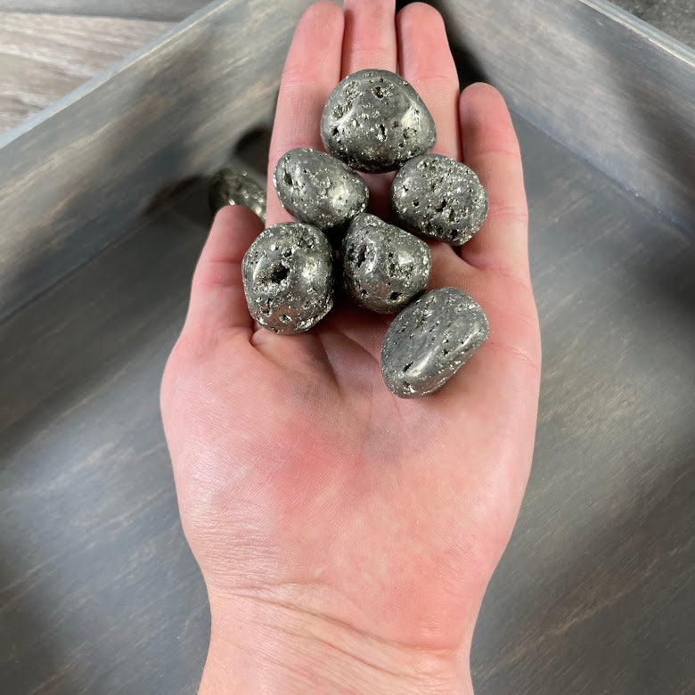 Pyrite Druzy Tumbled Stones - 1 lb Bulk Lot