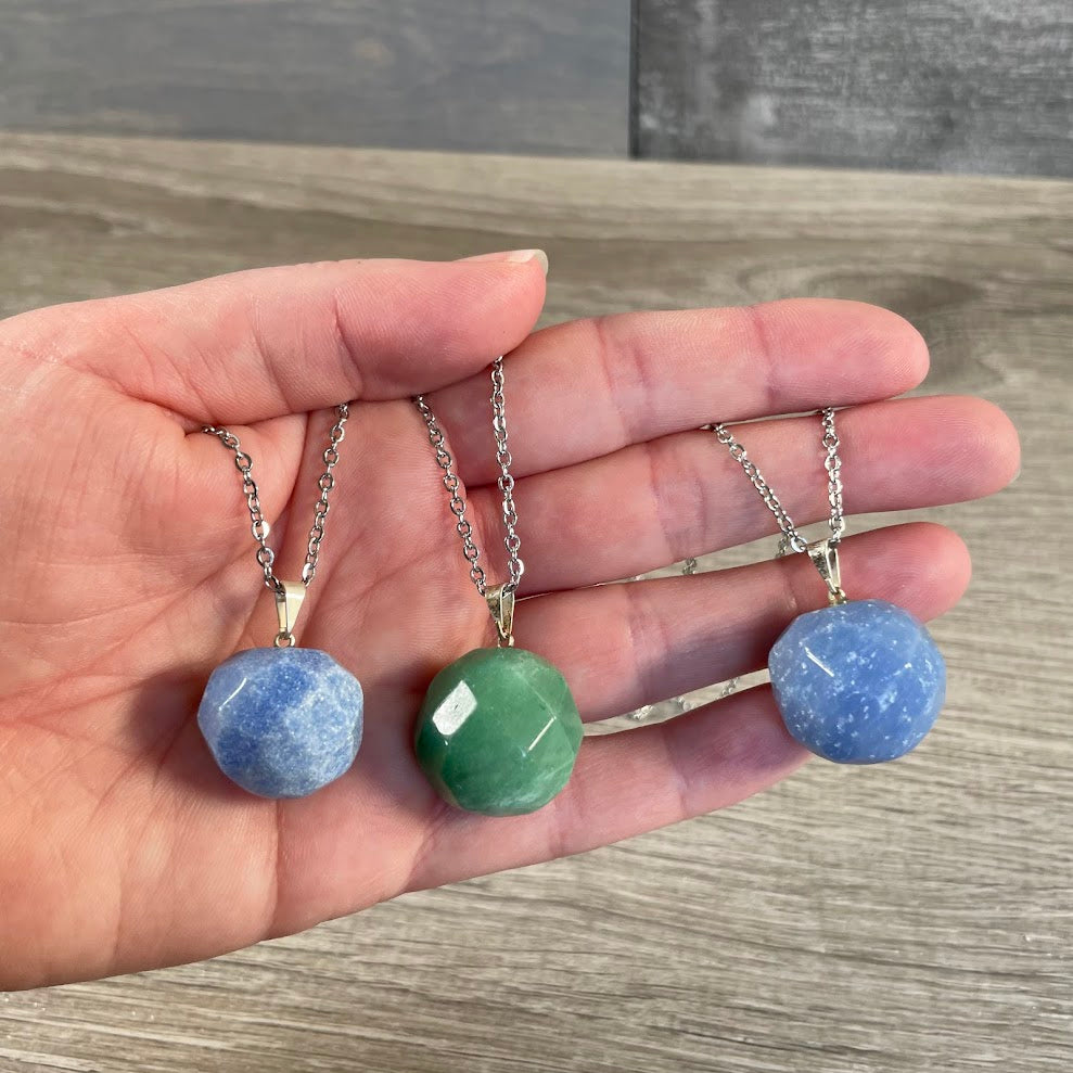 healing crystal necklace assortment retail display