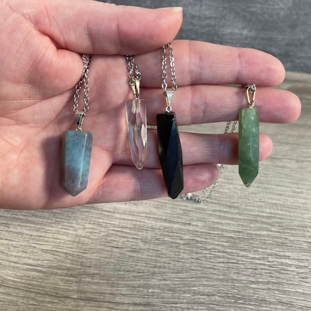 metaphysical assorted gemstone necklace stainless steel chain wholesale