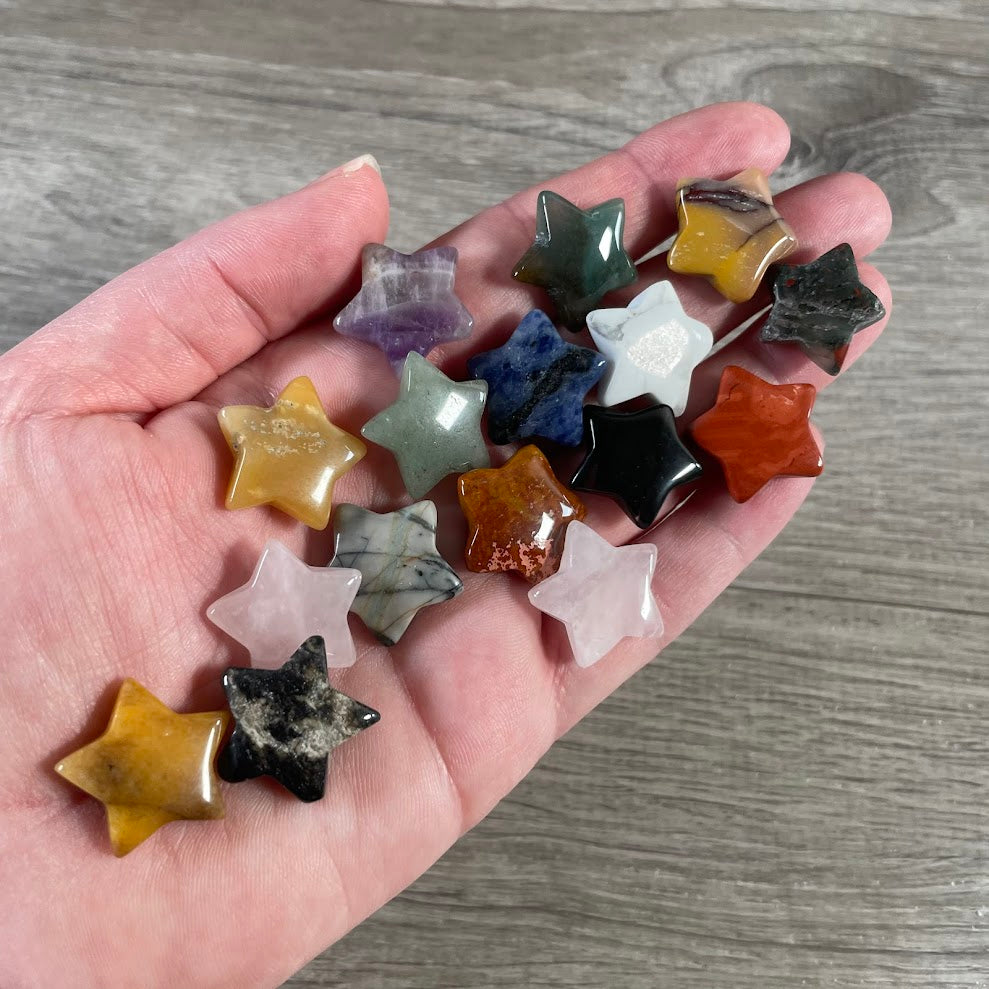 small assorted gemstone star carvings rock shop wholesale
