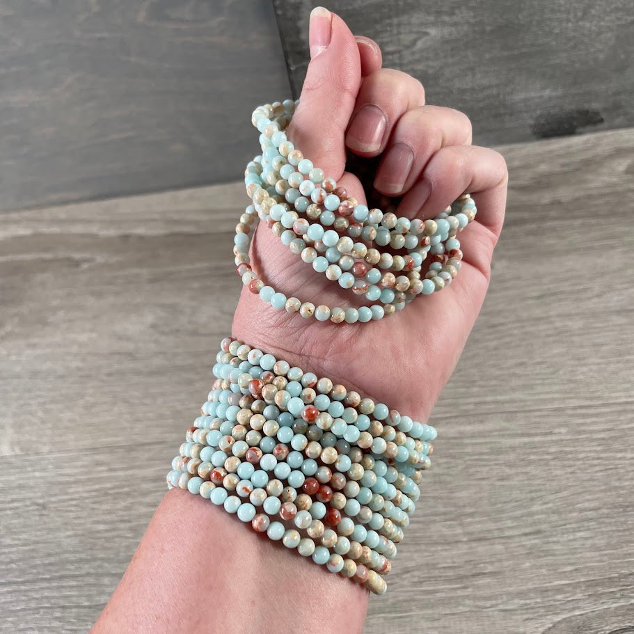 blue opal stackable gemstone bracelets