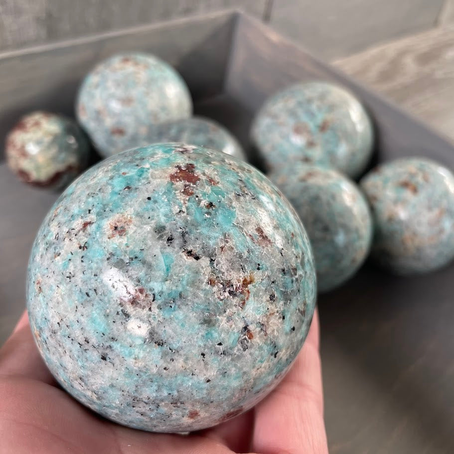 Bulk amazonite spheres wholesale lot for resale