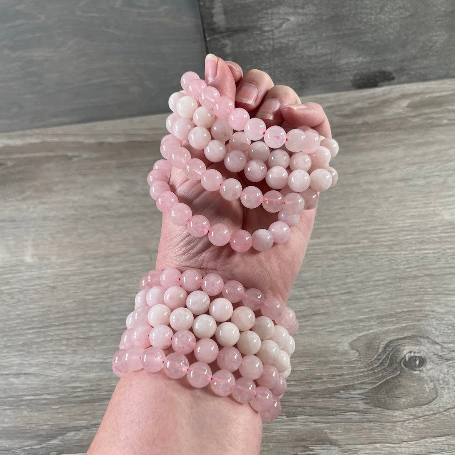 rose quartz gemstone beaded bracelet bulk wholesale for resale