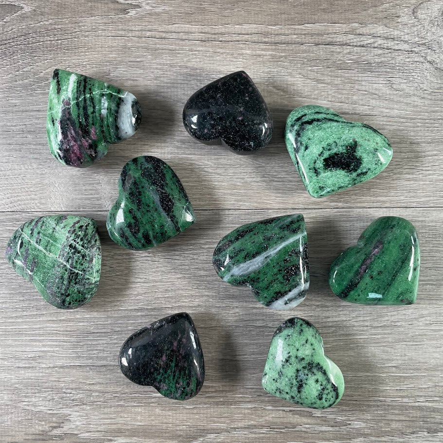 ruby in zoisite hearts metaphysical store gemstone heart carving