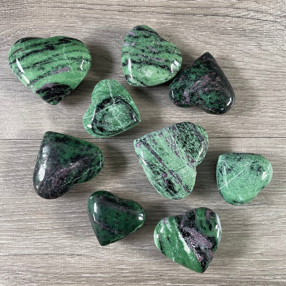 ruby in zoisite bulk heart lot