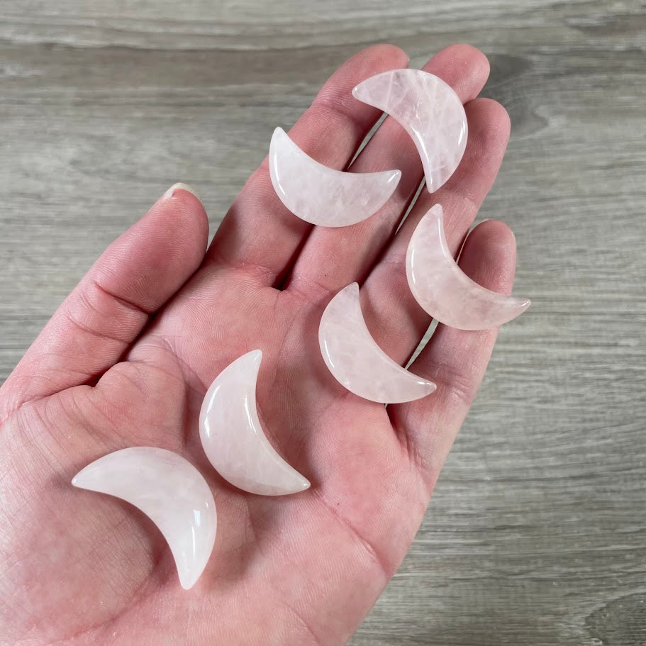 Gemstone Moons Assorted  – 1 Inch Crescent Moon Carvings