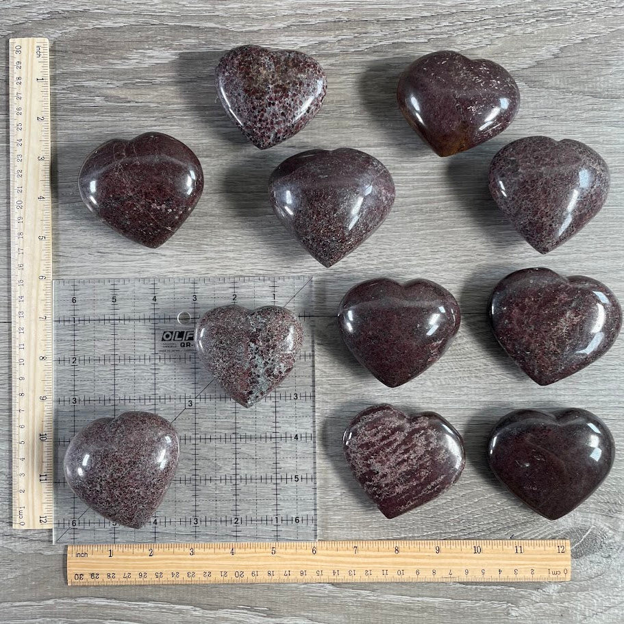 garnet crystal hearts for resale