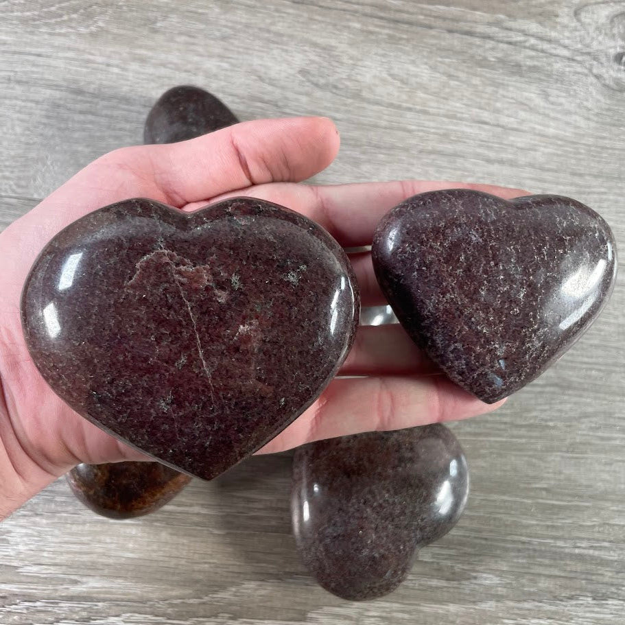 garnet gemstone heart bulk lot