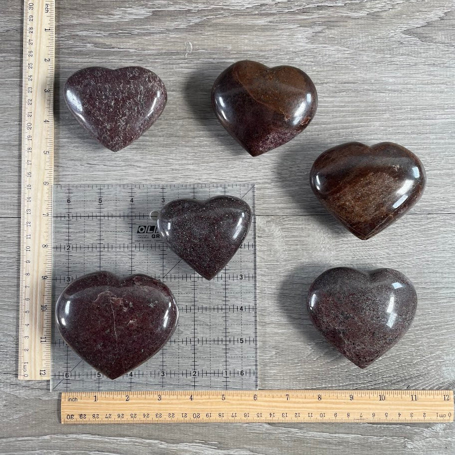 garnet healing crystal hearts wholesale