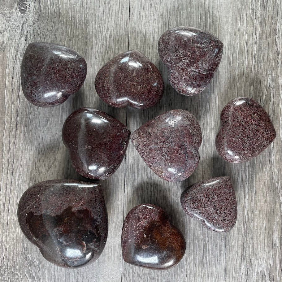 garnet bulk gemstone hearts for gift stores