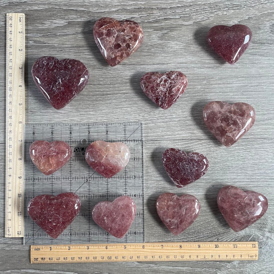 strawberry quartz gemstone heart wholesale
