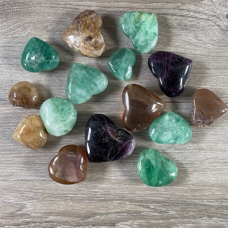 fluorite bulk crystal hearts