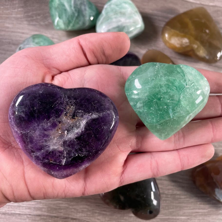 fluorite crystal hearts for resale