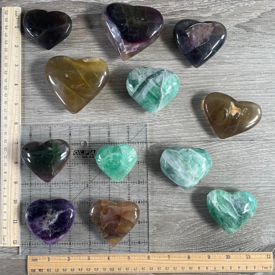 fluorite wholesale crystal heart carvings