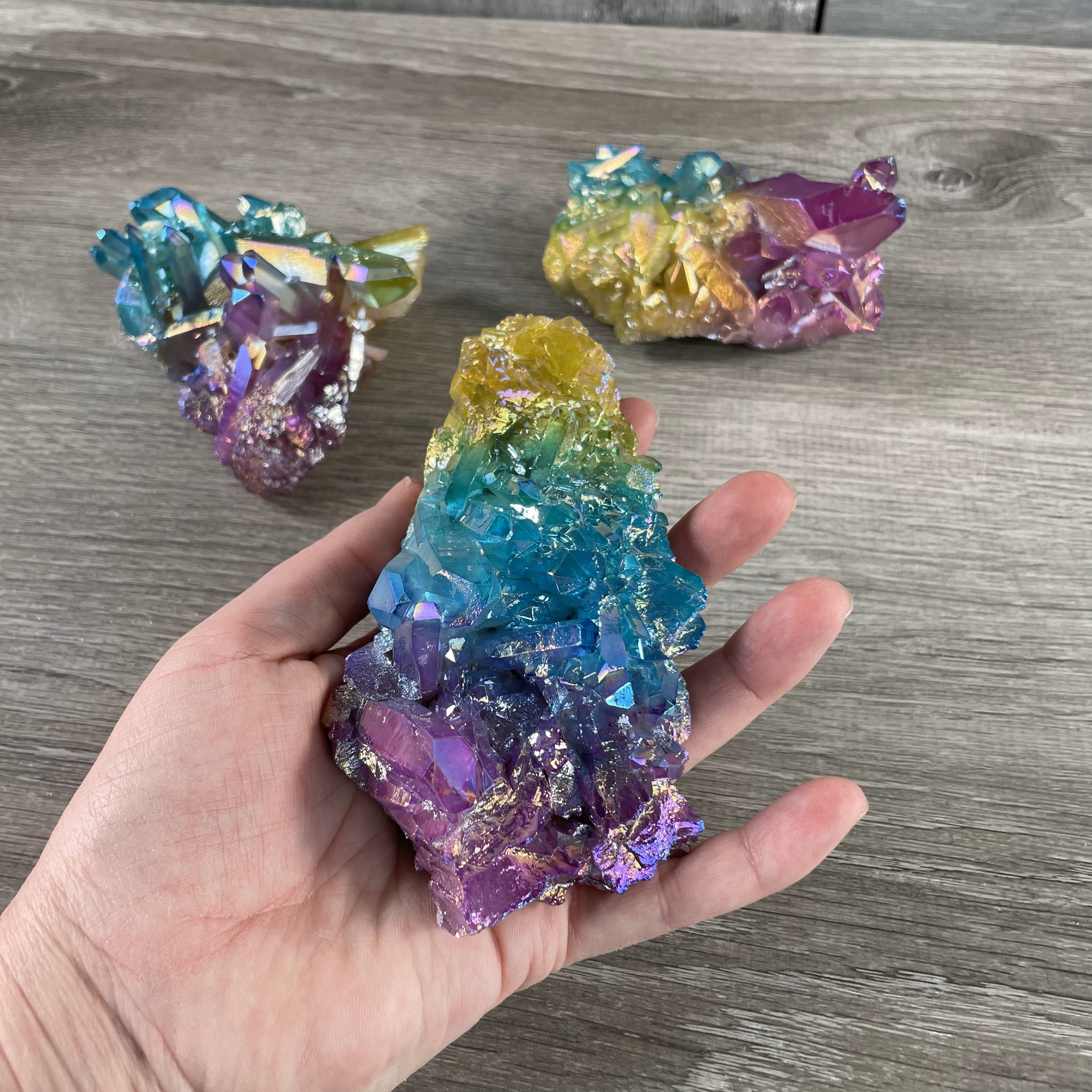 color quartz clusters bulk lot for gift shops