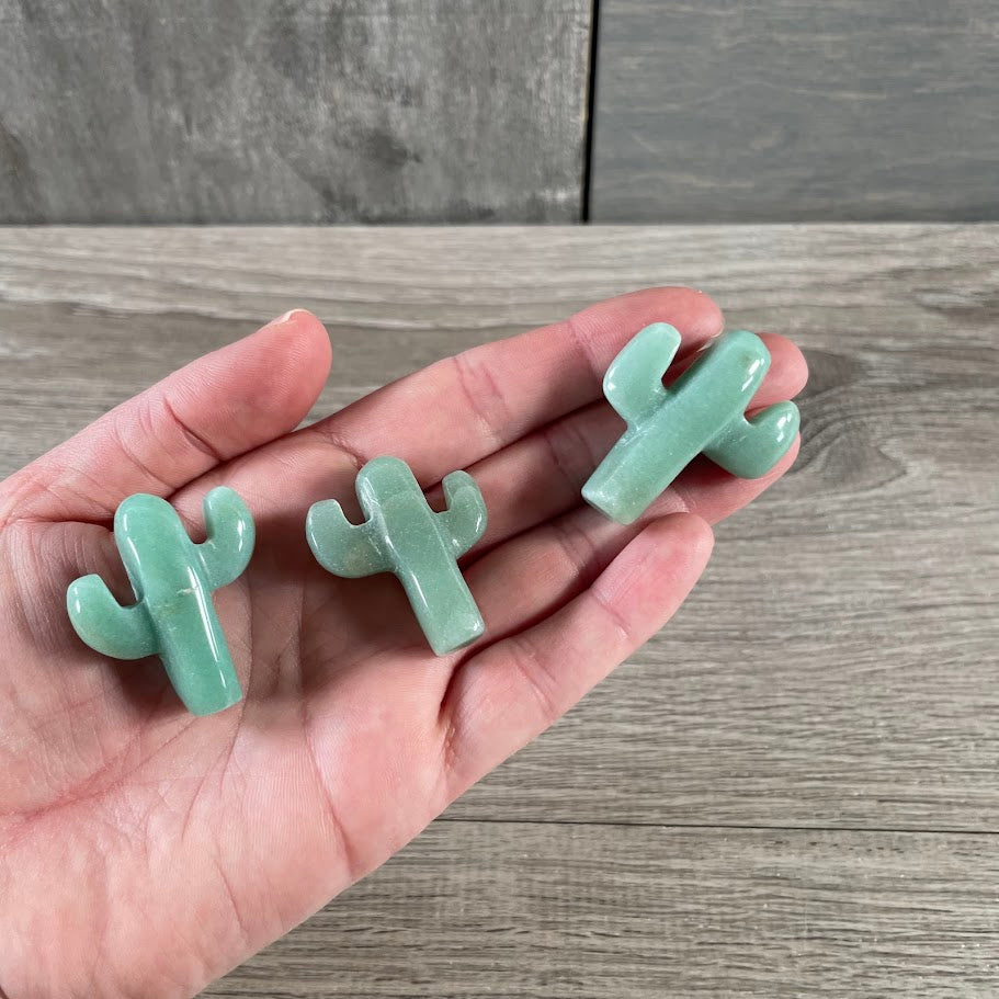 Aventurine cactus figurine wholesale green crystal decor