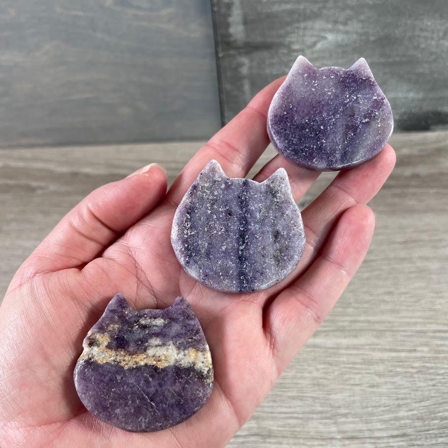 Cat Face Figurine – Gemstone Crystal Animal Carvings