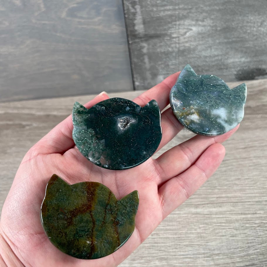 Cat Face Figurine – Gemstone Crystal Animal Carvings